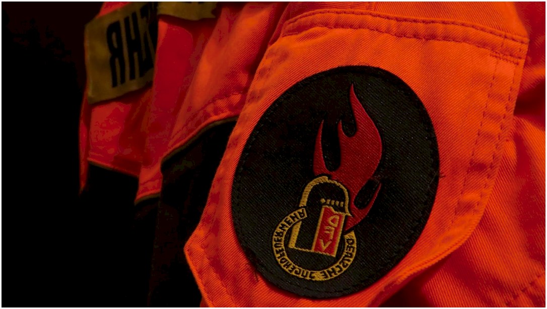 a close up of a fire fighter