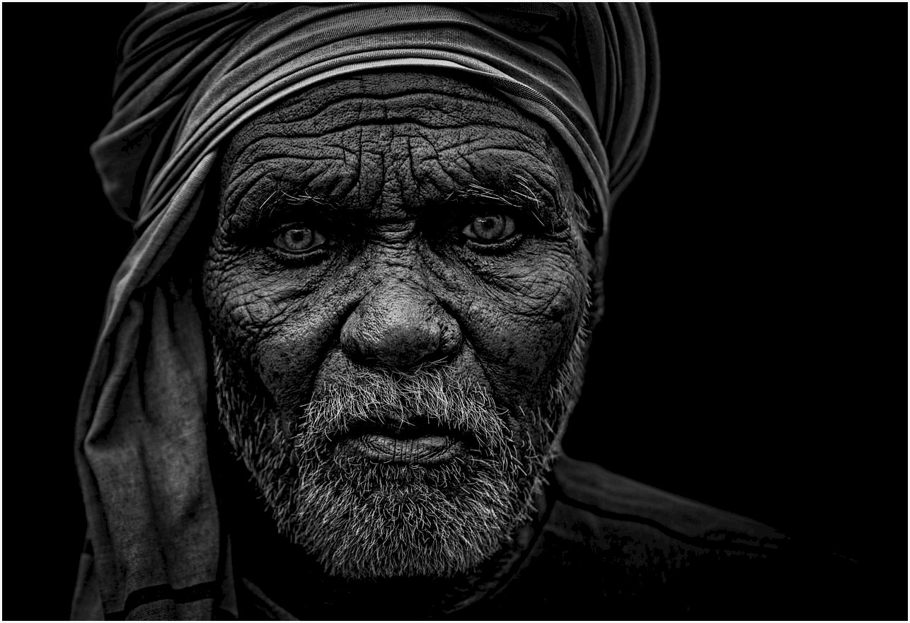 portrait, monochrome, people