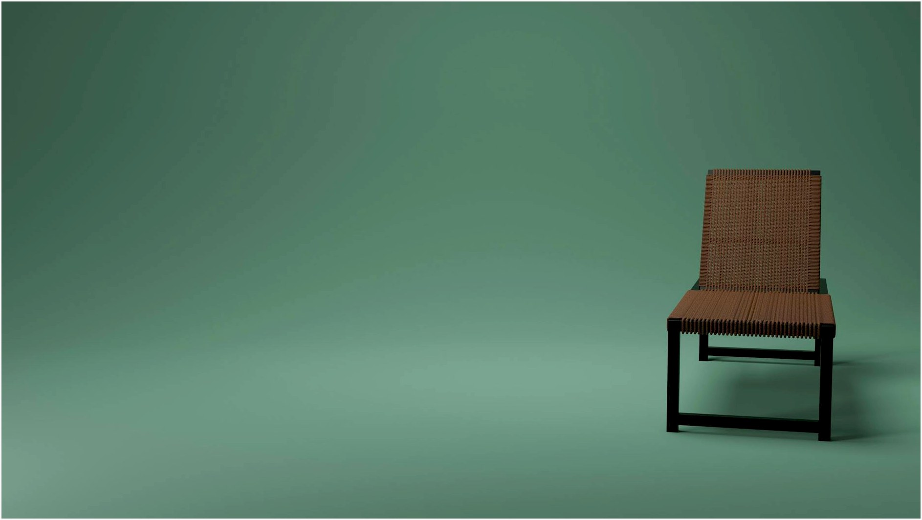 A brown chair on a green background, perfect for minimalist design content.
