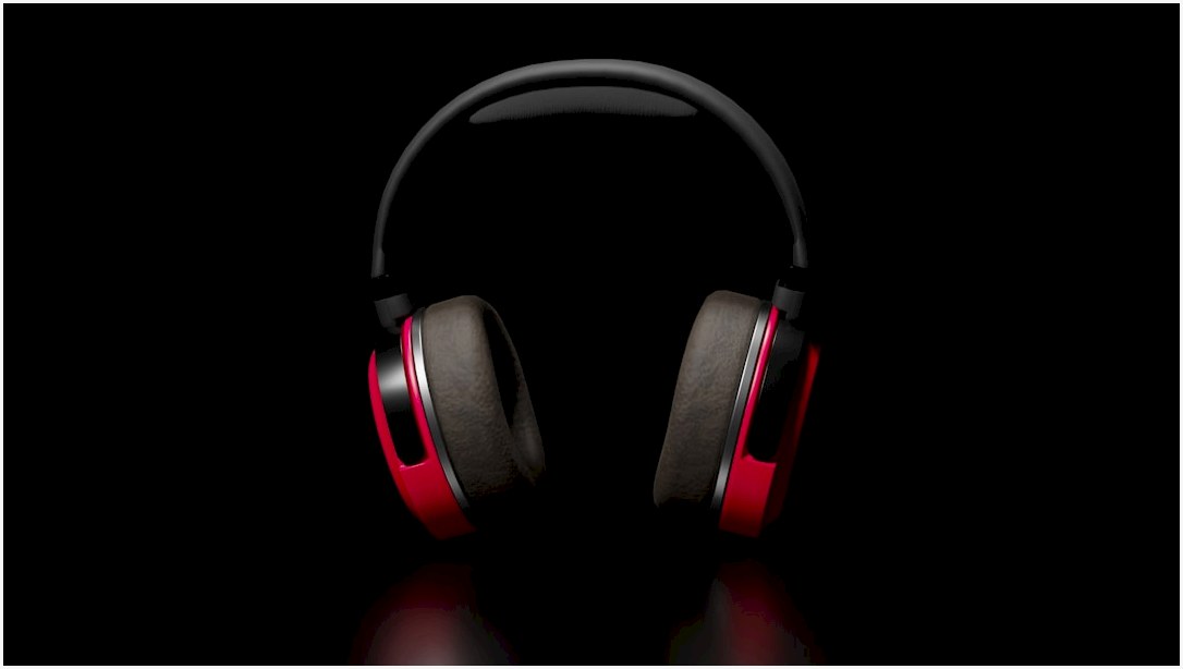 a pair of headphones sitting on top of a table