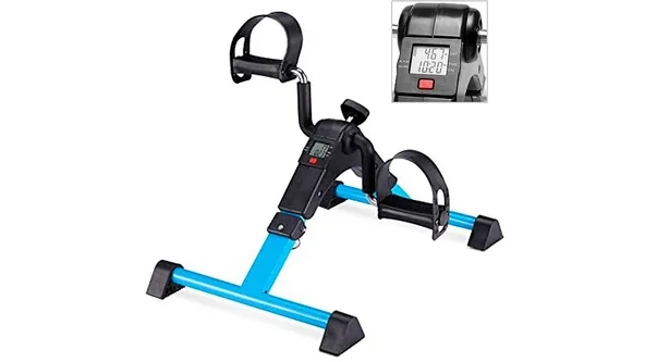 Mini bicicleta ergométrica Lorben GT931 azul com pedais e display digital