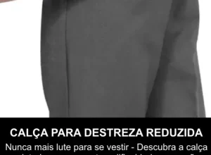 Calça adaptada preta com abertura lateral para facilitar o vestir
