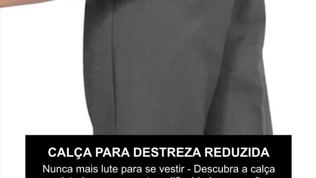Calça adaptada preta com abertura lateral para facilitar o vestir