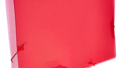 Pasta sanfonada plástica vermelha com divisórias para documentos