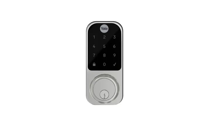Fechadura digital Yale YDD 120 vista frontal com teclado numérico