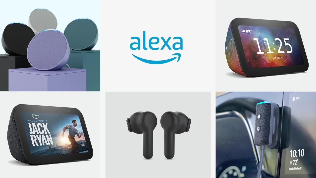 Linha de dispositivos Echo e Alexa, incluindo um Echo Pop compacto