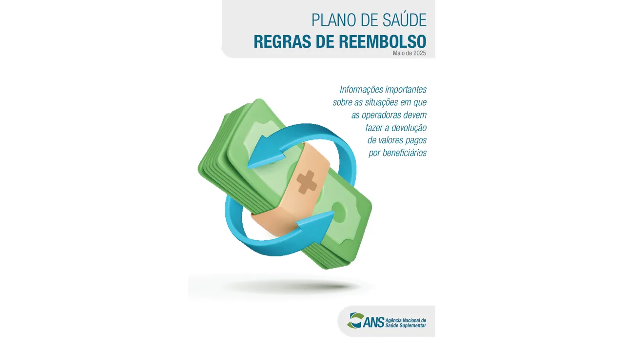 Capa da cartilha da ANS sobre regras de reembolso em planos de saúde