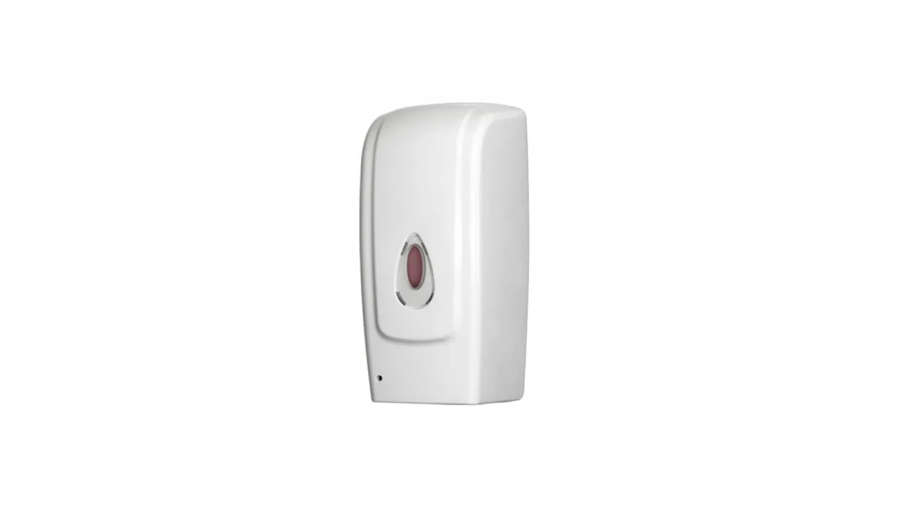 Dispensador automático de sabonete com reservatório transparente e sensor frontal
