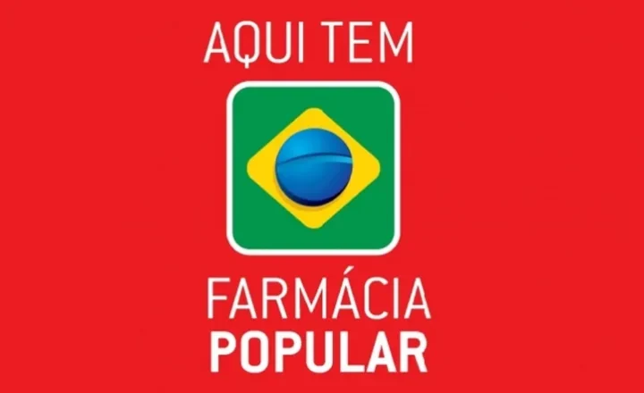 Placa com a identificação Aqui Tem Farmácia Popular