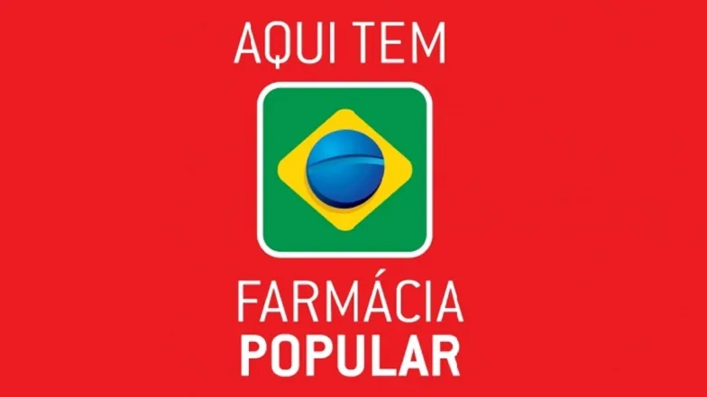Placa com a identificação Aqui Tem Farmácia Popular