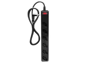 Filtro de linha iCLAMPER Energia 6 LCF preto com seis tomadas e cabo