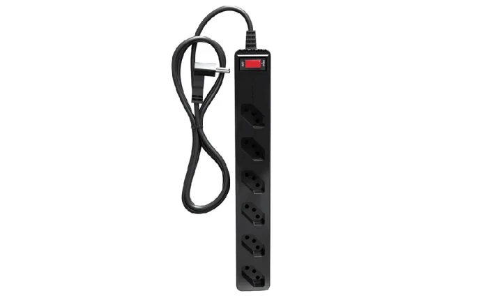 Filtro de linha iCLAMPER Energia 6 LCF preto com seis tomadas e cabo