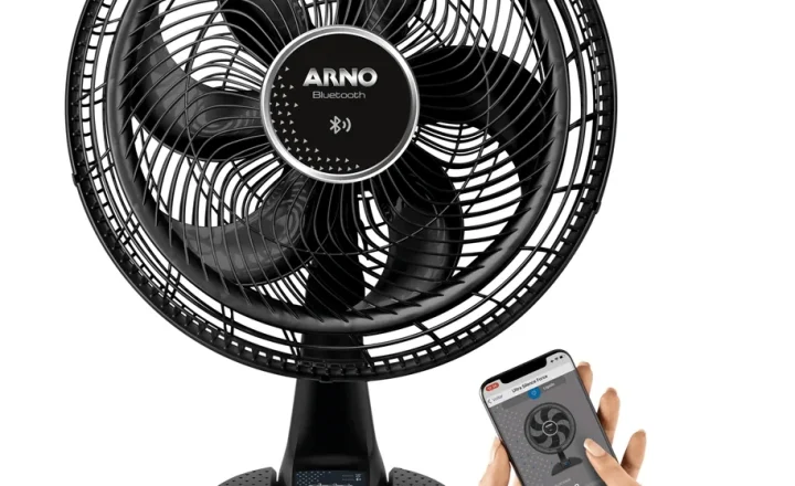 Ventilador Arno Ultra Silence Force Bluetooth de mesa, com controle pelo celular