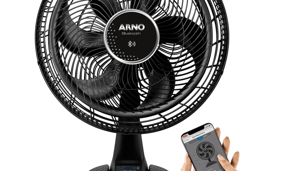 Ventilador de mesa Arno Ultra Silence Force Bluetooth com seis pás