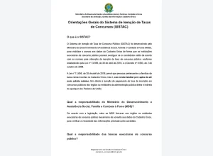 Orientações do MDS sobre isenção de taxa em concursos públicos