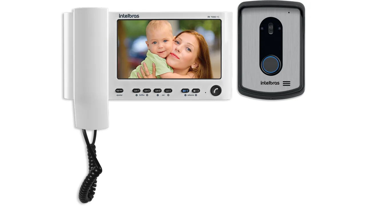 Kit videoporteiro Intelbras IV 7010 HS com monitor, monofone e módulo externo